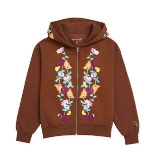 Taylor Swift Brown Floral Embroidered Hoodie